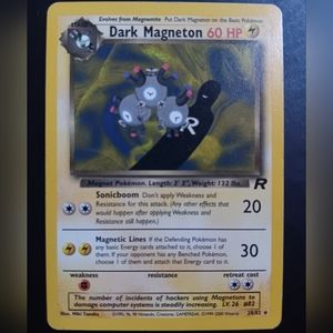 Dark Magneton Pokemon Card - Team Rocket - 28/82 Rare Non-Holo
